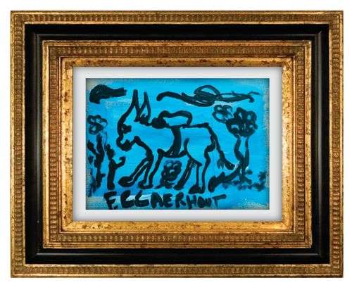 Frans Claerhout - DONKEY - Unframed with COA, signed with Claerhout bird on the back in pen