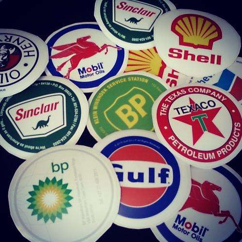 A Collection Of Petronalia License Disk Holders