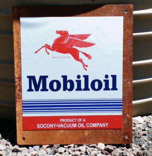 Awesome Reflective Mobiloil Magnetic Sign!!!