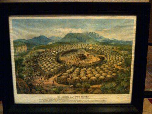 ORIGINAL 'DE MOORD VAN PIET RETIEF' PRINT IN DUTCH FRAMED