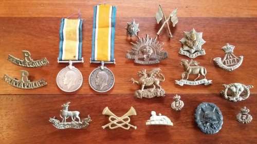 Various WW1 Medals and Badges