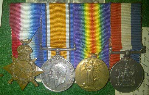 Fullsize South African WW1 Trio And SA War Service medal group