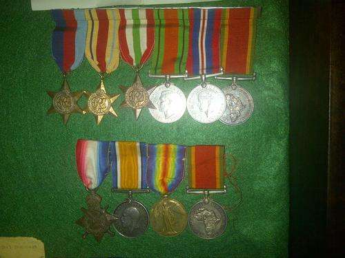 South African WW1 and WW2 Family Group of Medals to Berry
