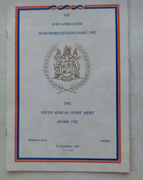 1982 Silver Sport Merit award to Springbok Darts and more