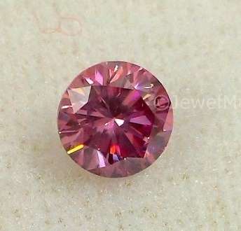 Rare 3.10 ct VVS2 Fancy Vivid Pink Color Round Brilliant Loose Moissanite, Enchanting!!!