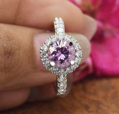 Fantastic!1.45ct Moissanite With Diamond Simulant Accent Engagement/Wedding Ring 925 Sterling Silver