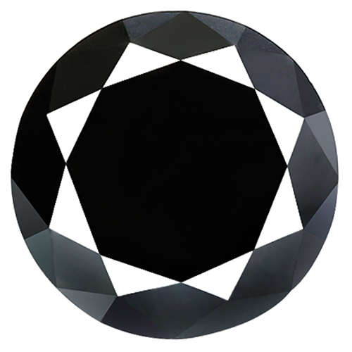 1.78ct 100% Natural Earth Mined Black Round Cut Diamond.Stunning. Untreated Unheated