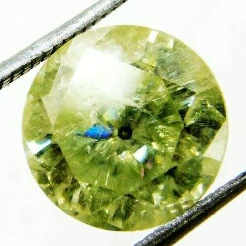Natural Untreated Huge 6ct Round Cut Yellow Diamond. Fantastic