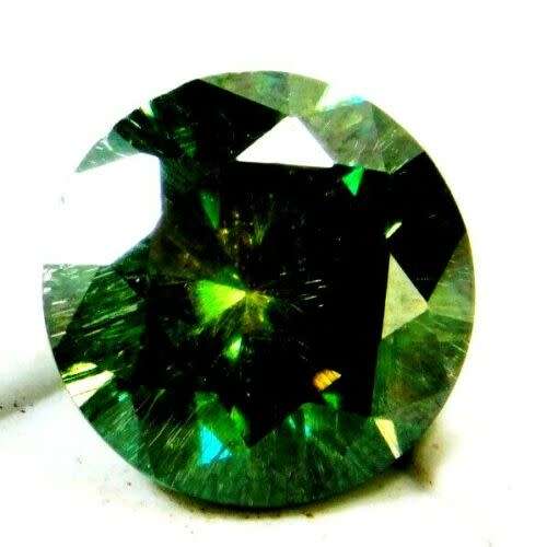 Natural Untreated 6.15 ct Round Cut Green Diamond . Fantastic!!!!