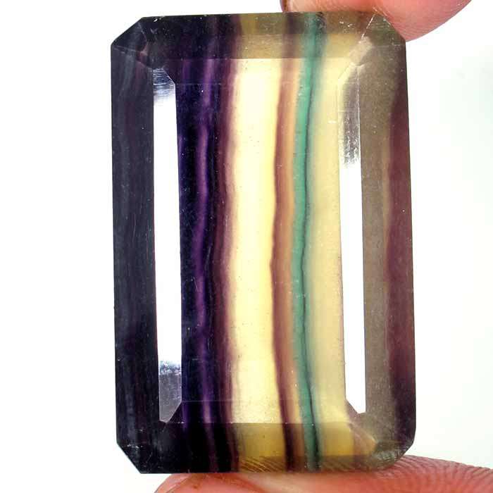 72.90ct STUNNING NATURAL FLUORITE EMERALD CUT GEMSTONE. MUSEUM PEICE.