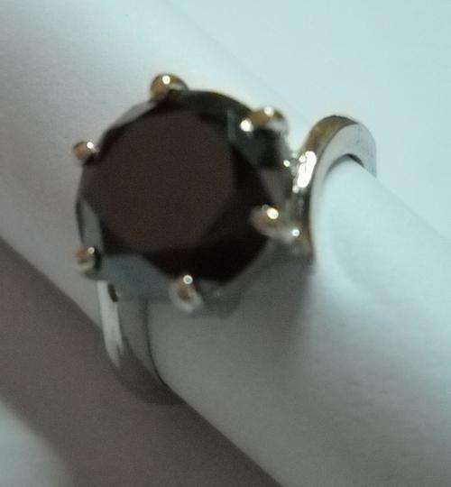 AAA Quality 5.99ct Black Diamond Round Cut Set In 925 Sterling Silver Wedding Ring. Stunning