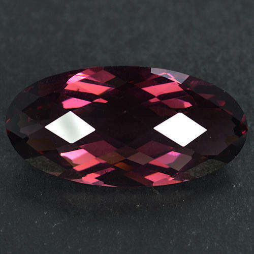 !!HUGE!! 22.45ct STUNNING NATURAL OVAL CHECKERBOARD CUT PURPLE PINK QUARTZ.