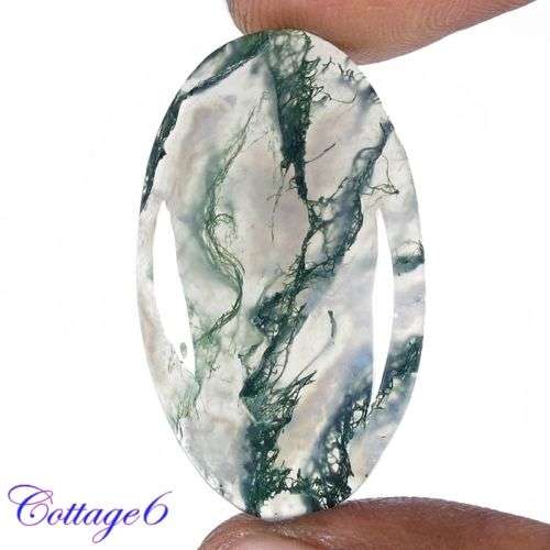26.08ct STUNNING NATURAL MOSS OPAL . OVAL CABOCHON CUT.