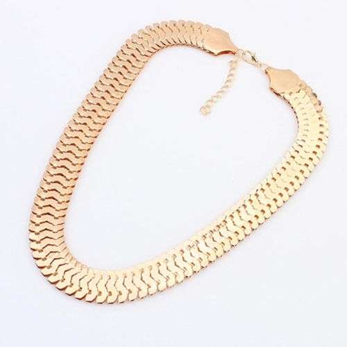 Fashion Jewelry Elegant 9k Yellow Gold Filled Fish Scale Necklace. Lovely