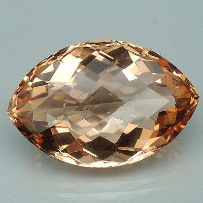 15.4ct  Wonderful Marquise Cut With checkerboard Table Orange Morganite