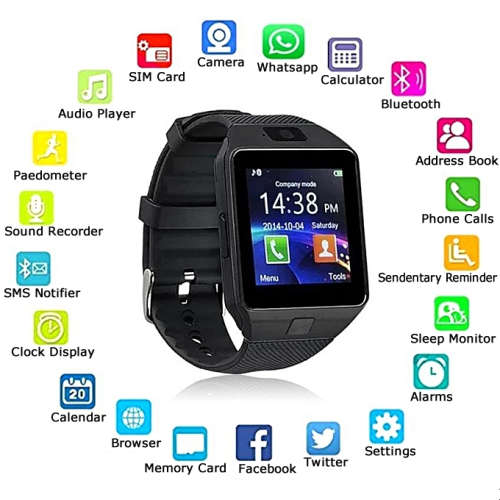 Smart Watch with Stand alone Calling Function and Camera