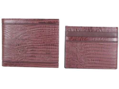 Ted Baker Stevset Billfold Wallet and Card Holder Set - Oxblood Burgundy