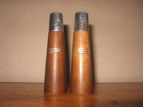 Cute wooden salt and pepper set