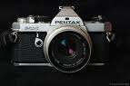 Pentax MX Camera with 50mm and 28mm lens and Flash