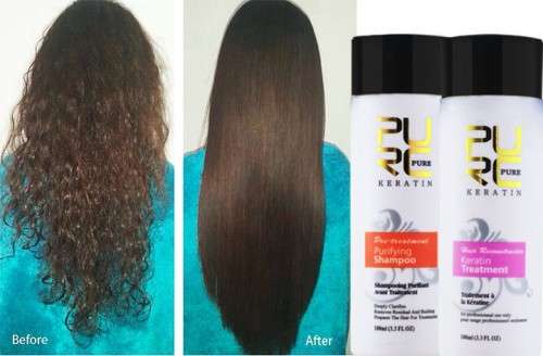 PURC 8% formaldehyde keratin and purifying shampoo set