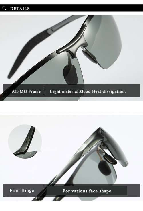 CLEARANCE SALE - Outsun - Polarized Photochromic Sunglasses Aluminum Magnesium Frame