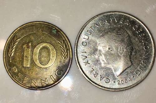 1 KRONA & 10 PFENNEG 1989