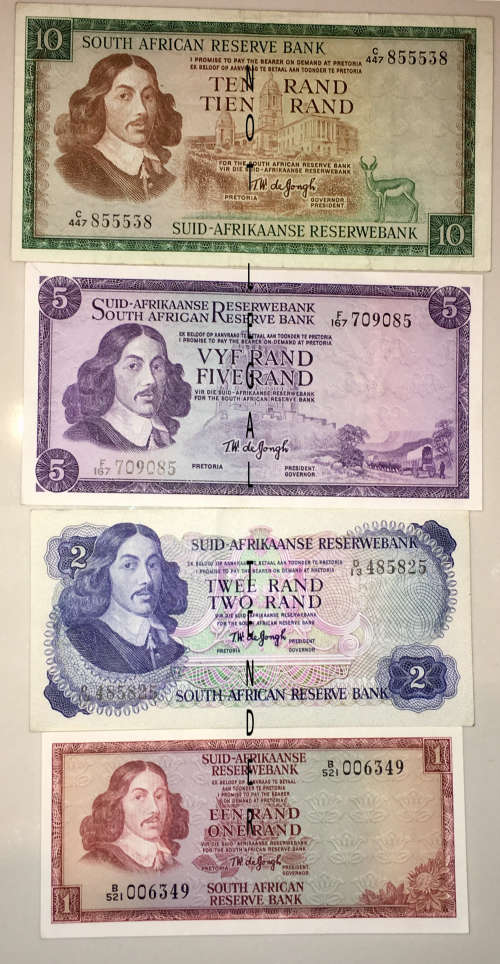 COMPLETE SET OF TW DE JONGH/ HIGH GRADE NOTES [1 BID TAKES ALL]