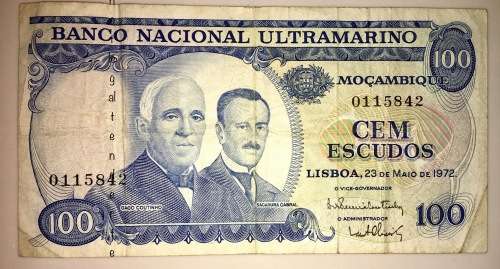 MOZAMBIQUE 100 METICAIS 1972