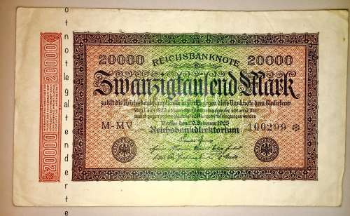 GERMAN EMPIRE 20000 MARK 20 FEBRUARY 1923( STAR PREFIX) BERLIN