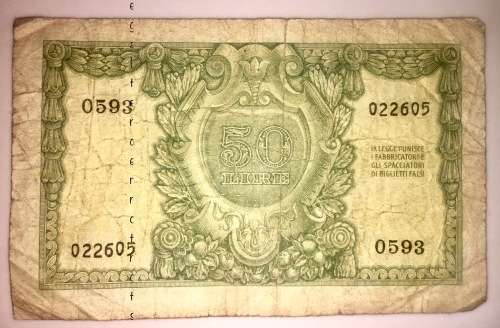 50 LIRE 1951 ITALY