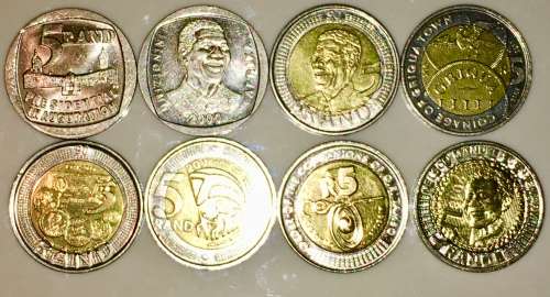 COMPLETE SET OF COMMEMORATIVE R5 COINS 1994 TO 2018