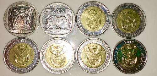 COMPLETE SET OF COMMEMORATIVE R5 COINS 1994 TO 2018
