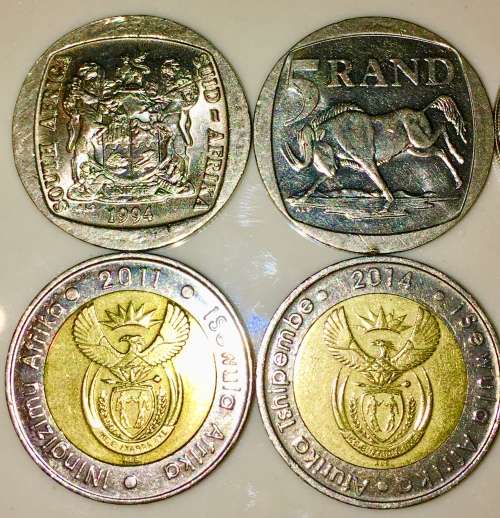 COMPLETE SET OF COMMEMORATIVE R5 COINS 1994 TO 2018