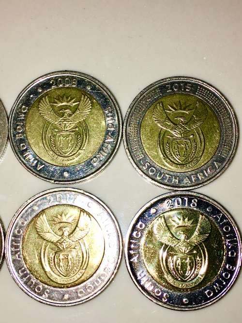 COMPLETE SET OF COMMEMORATIVE R5 COINS 1994 TO 2018