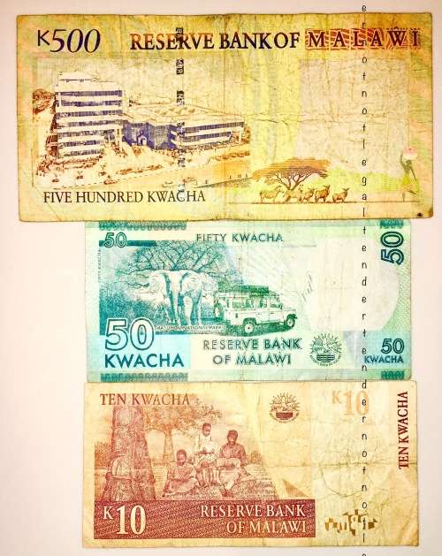 MALAWI SET OF 3 X KWACHAS 500KW 50KW & 10 KWACHA[1 bid takes all]