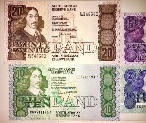 SET OF JAN VAN RIEBEECK R20 TO R1 ,UNC TO XF