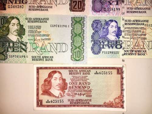 SET OF JAN VAN RIEBEECK R20 TO R1 ,UNC TO XF