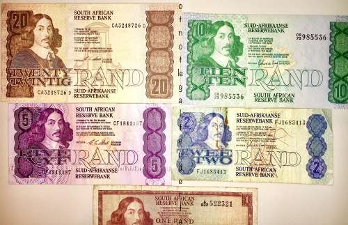 SET OF JAN VAN RIEBEECK R20 TO R1 ( 1 BID TAKES ALL)