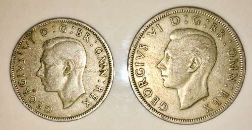 1 X HALF CROWN 1948 1 X 2 SHILLING 1948( 1  BID TAKES ALL)