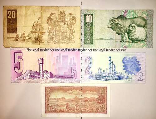 SET OF 5 X JAN VAN RIEBEECK R20 TO R1 (1 BID TAKES ALL)