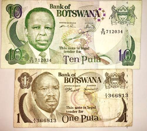 2 X 10 PULA & 1 PULA BOTSWANA ( 1 BID TAKES ALL)