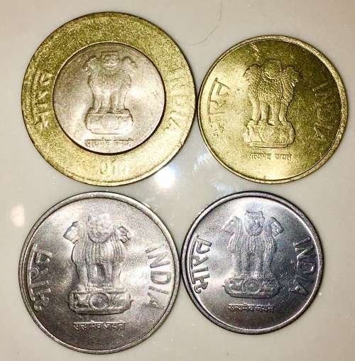 INDIA SET X 4  10 RUPEE TO 1 RUPEE 2012-2015 ( 1 BID TAKES ALL)
