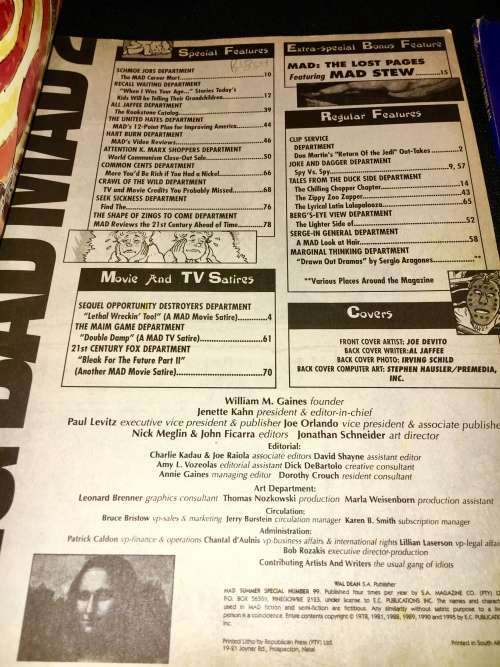 MAD MAGS X2,,,  #15 COLLECTOR'S  SERIES  ,#99  1997 (1 BID TAKES ALL.)