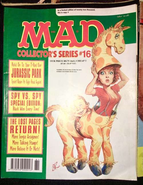 MAD MAGS X4,,,  #16  1993  ,#17  1993 ,#19 1993 ,#81 1992 (1 BID TAKES ALL.)