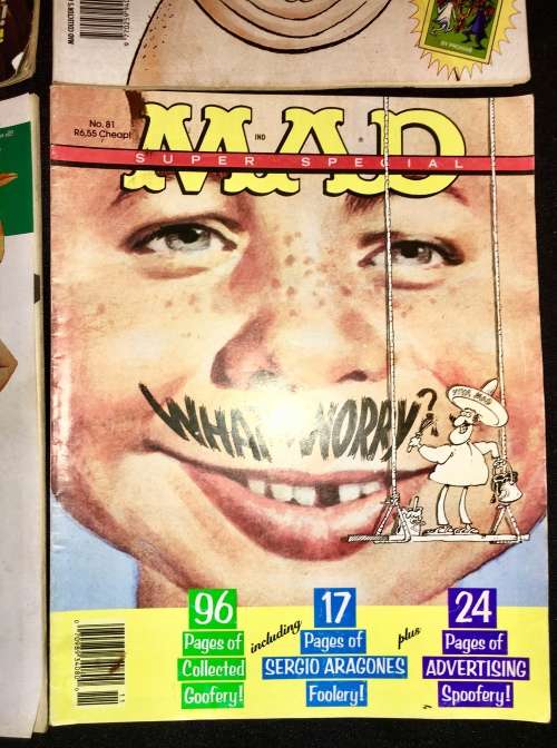 MAD MAGS X4,,,  #16  1993  ,#17  1993 ,#19 1993 ,#81 1992 (1 BID TAKES ALL.)