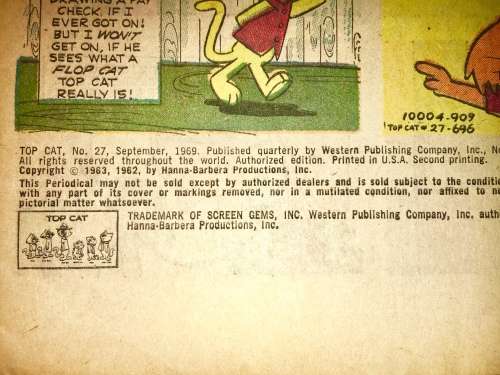 TOP CAT  NO 27  1969  SILVER AGE (GOLDKEY)VF