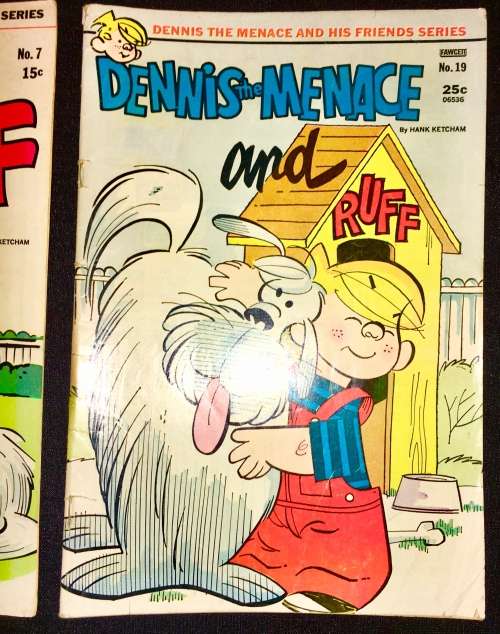 DENNIS THE MENACE AND RUFF X 2 NO 7 1970 & NO 19 1973 (FAWCETT)VF