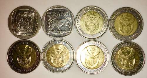 COMPLETE SET OF COMMEMORATIVE R5 COINS 1994 TO 2018