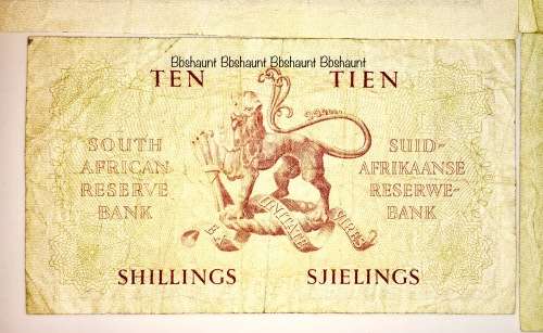 MH DE KOCK SET OF 4 X; 10 POUNDS, 5 PONDS, 1 POUND, 10 SHILLINGS 1954-1959