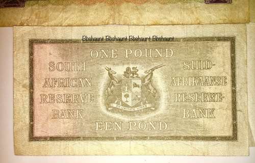 4 X  MH DE KOCK 10 POUNDS , 5 POUNDS ,1 POUND & 10 SHILLINGS 1947-1957 [1 BID TAKES ALL]